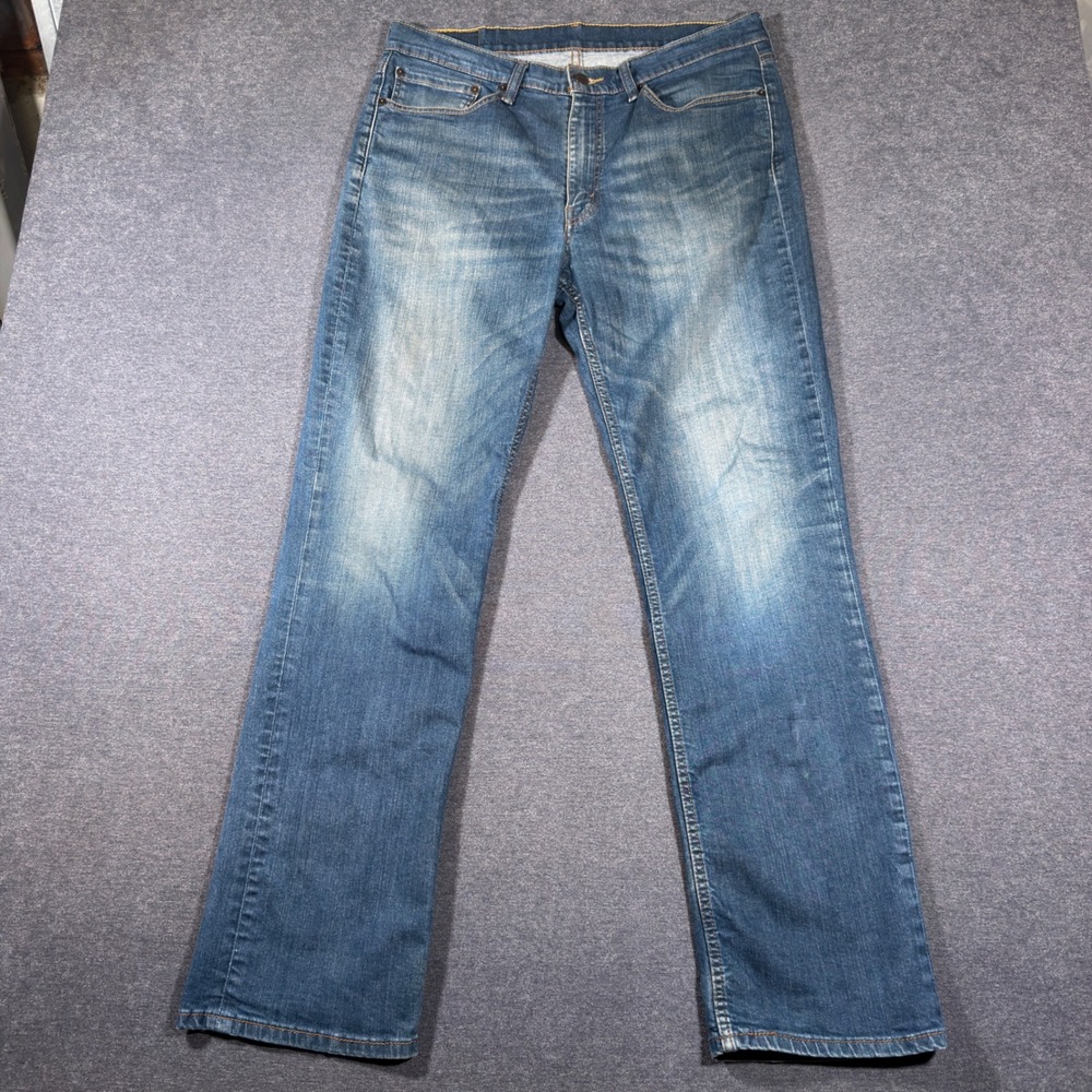 Levi 514 Straight Fit Jeans Mens 36x32 Blue Denim Stretch Casual Classic Pants
